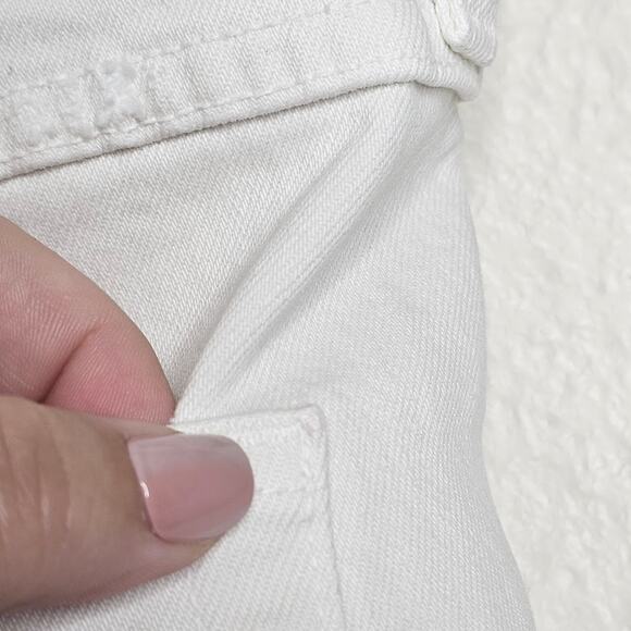 AMO size 27 Denim High Rise Bella White Oak Jeans W/ Undone Hem For Women - Picture 7 of 8